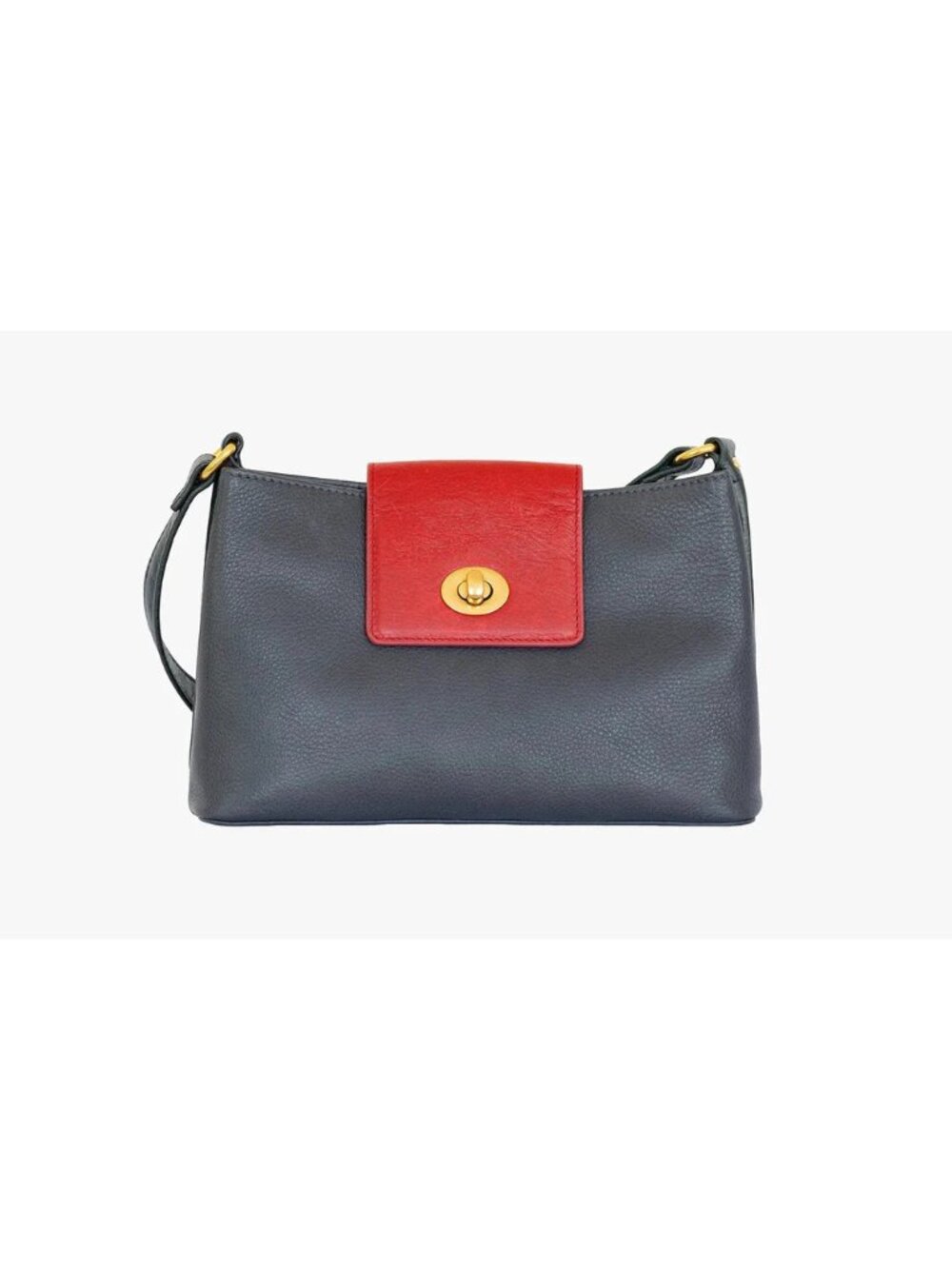 Osgoode Marley Tatiana Flap Shoulder Bag Black Red Leather Flap Turnlock